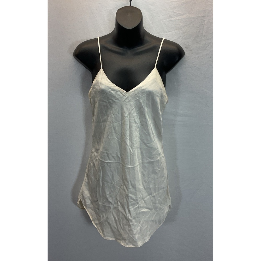 Vtg Amelia's Silk Coquette Cami Y2K Babydoll Ivory Satin Slip Fairy Sz M
